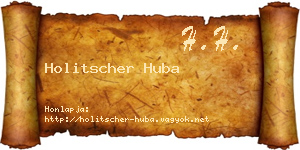Holitscher Huba névjegykártya